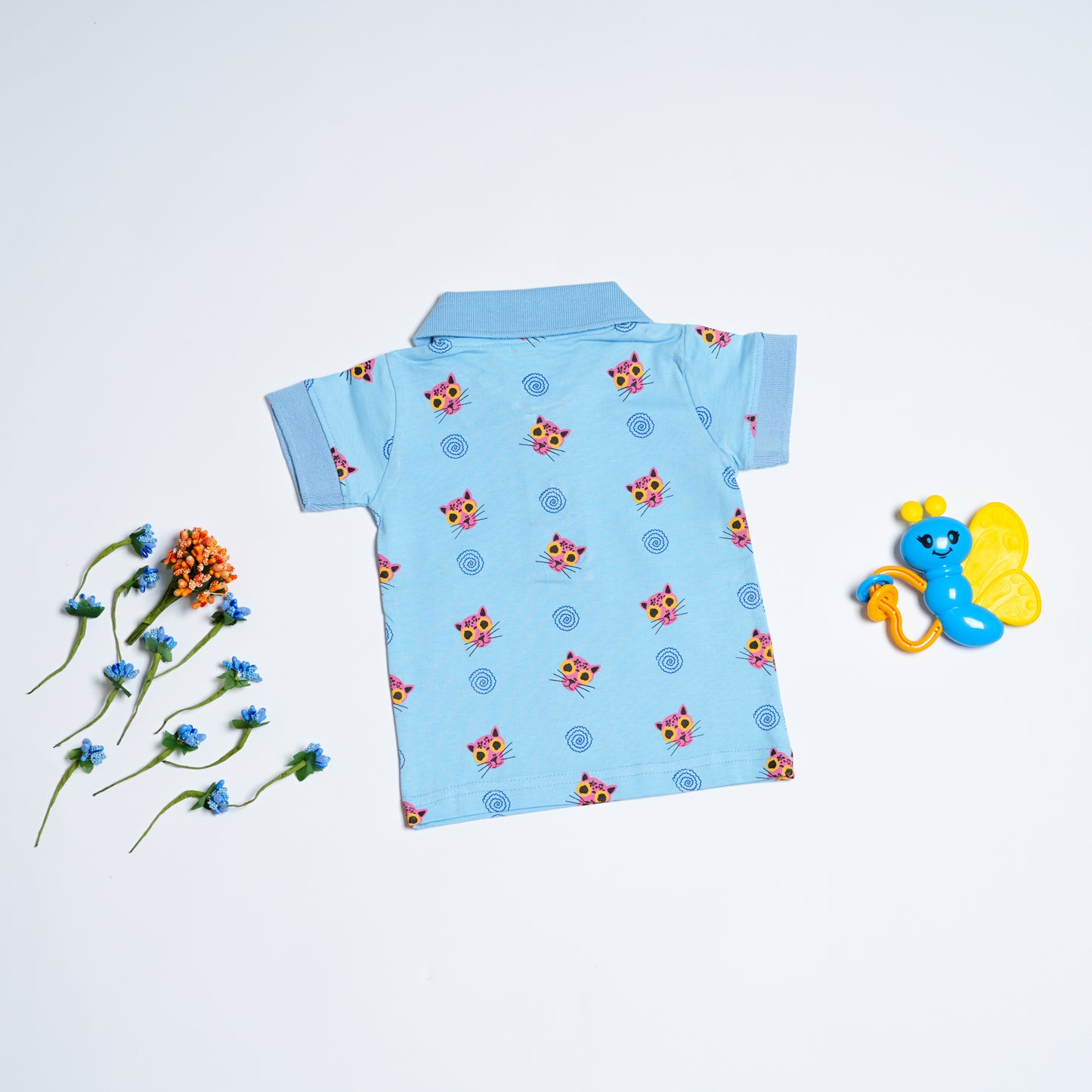 Cat Printed Polo T-Shirt