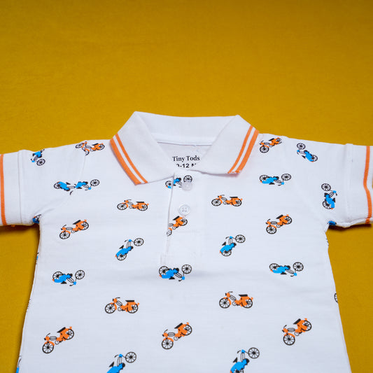 Bicycle Printed Polo T-Shirt