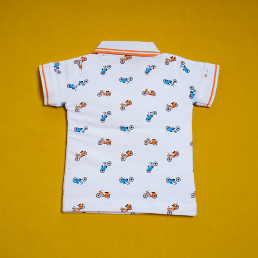 Bicycle Printed Polo T-Shirt